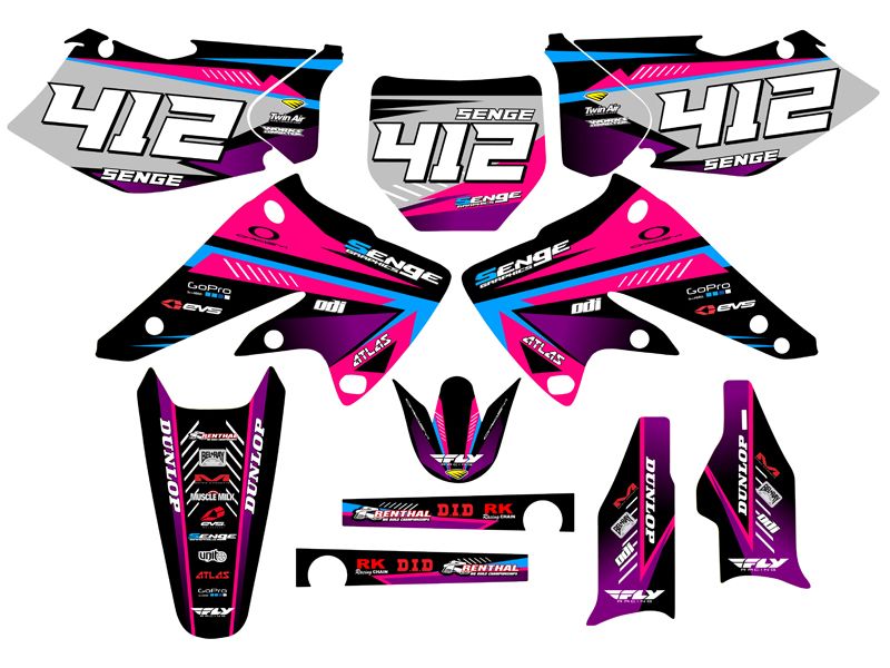 2004 2005 KXF 250 GRAPHICS KIT KAWASAKI KX250F KX F 250F DECO DECALS